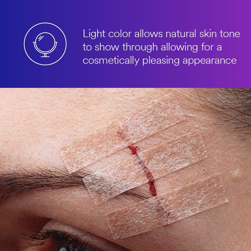STERI-STRIP 3Mâ„¢ Steri-Stripâ„¢ Blend Tone Skin Closures, B1557, Tan, 1/2 in x 4 in (12mm x 100mm), 50 Bag/Carton, 4 Carton/Case - Image 2